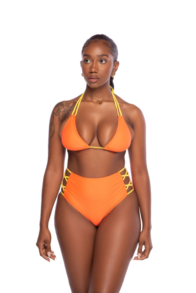 Womens orange best sale bathing suit